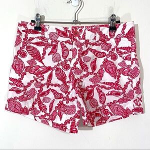 Lilly Pulitzer Fallin in Love Jubilee Shorts White Pink Seashells Shells 0